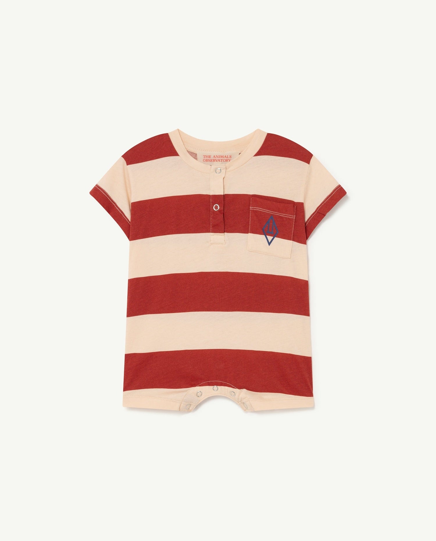 Rabbit baby jumpsuit Beige Stripes Baby Grows The Animals Observatory 