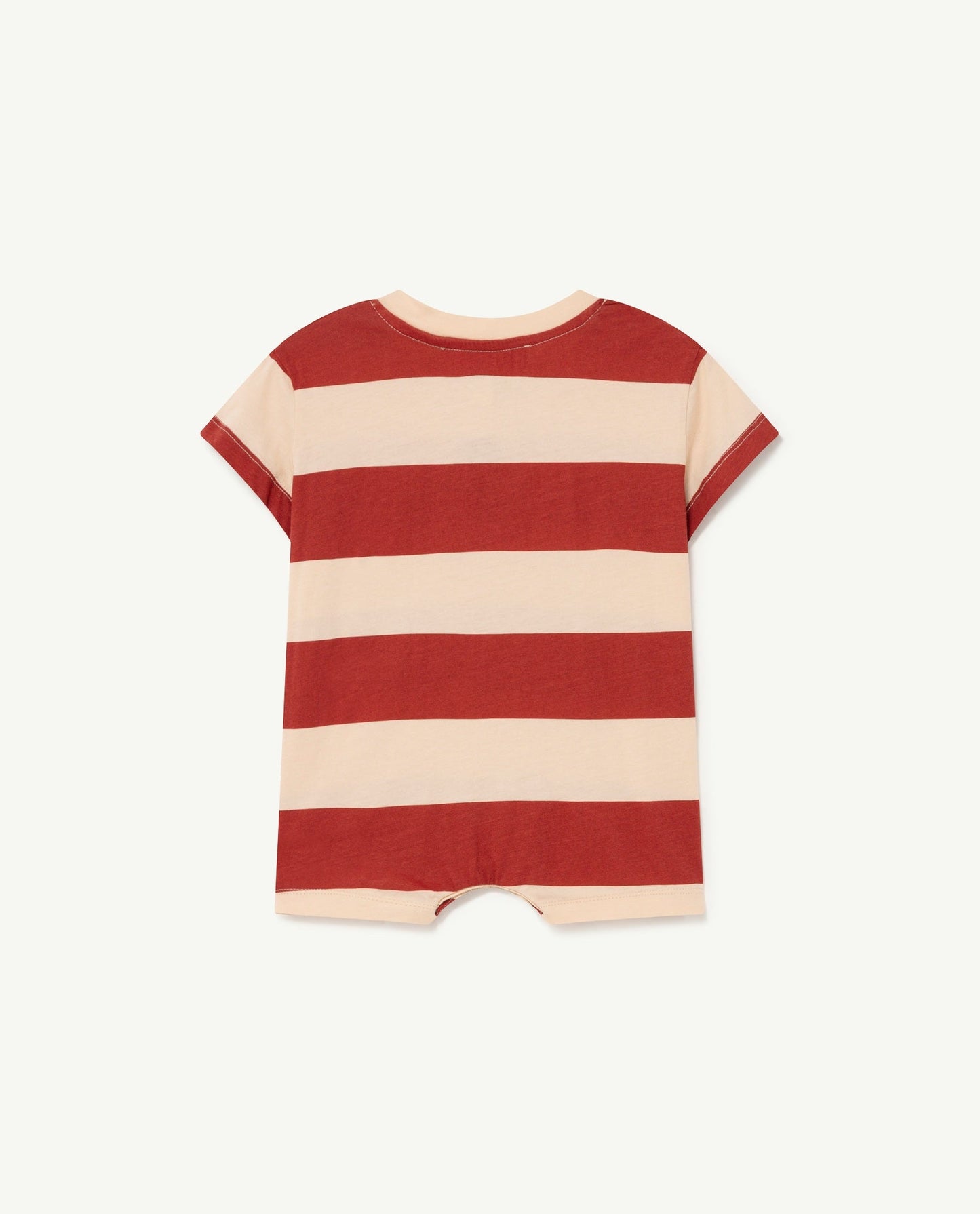 Rabbit baby jumpsuit Beige Stripes Baby Grows The Animals Observatory 