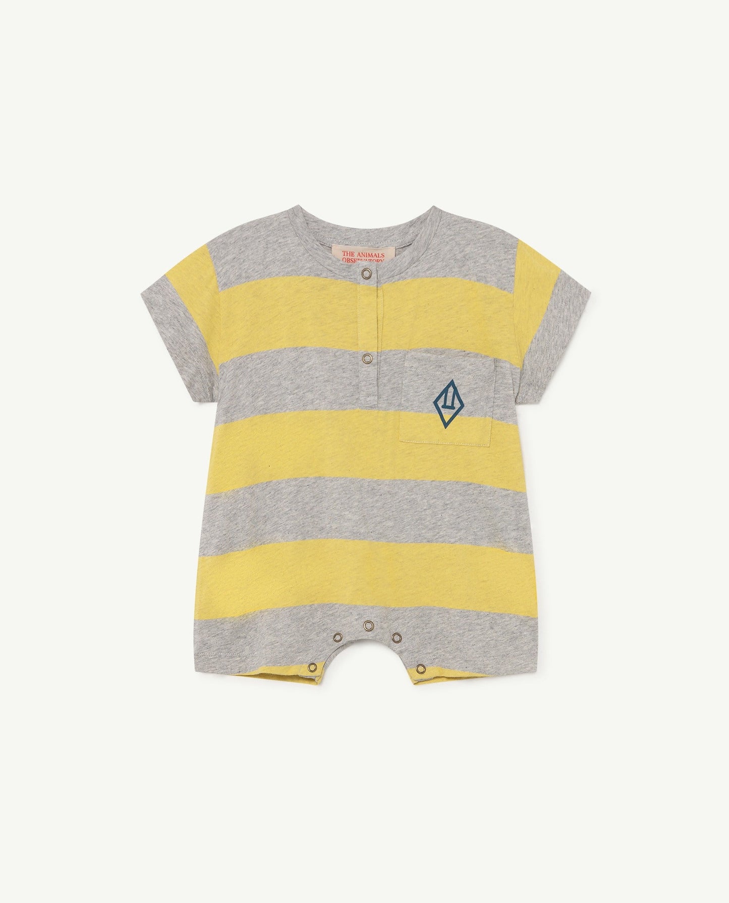 Rabbit baby jumpsuit Grey Stripes Baby Grows The Animals Observatory 