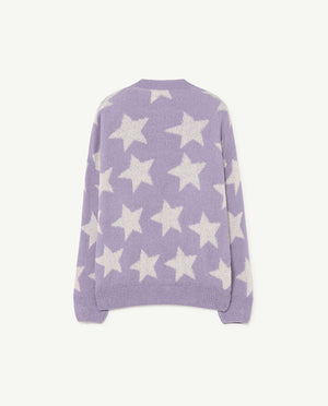 Stars racoon Cardigan Lavender Knitwear The Animals Observatory 
