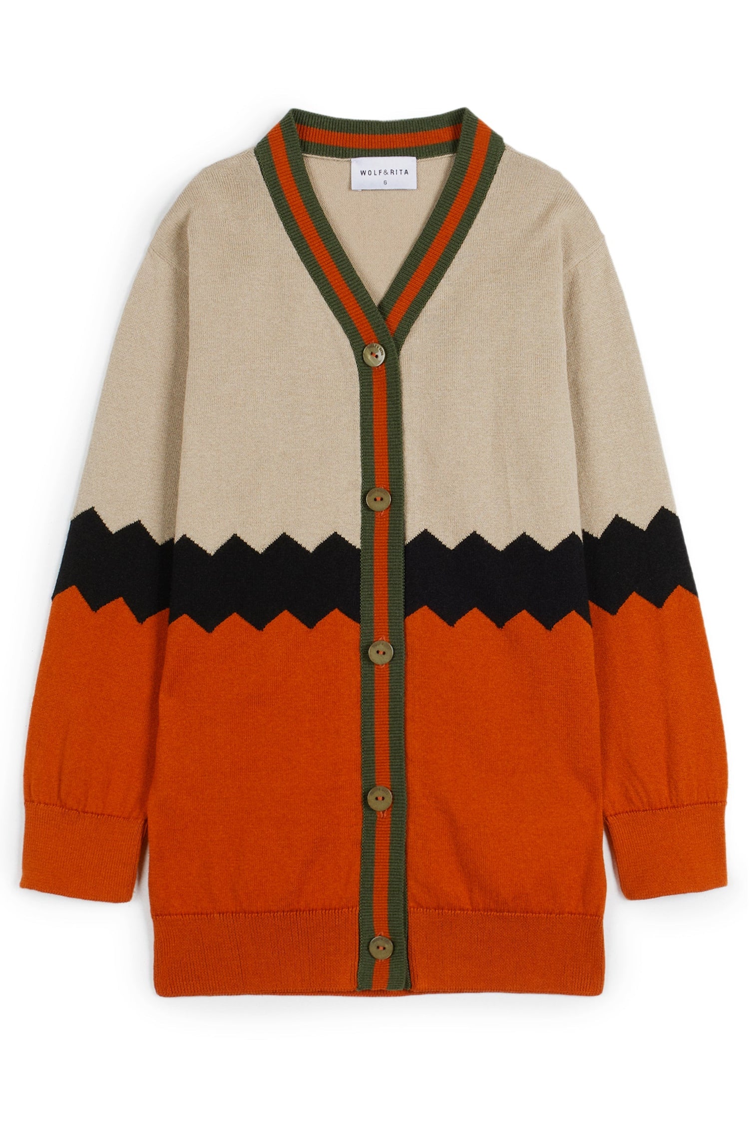 Samuel Zig Zag Orange CARDIGAN Wolf & Rita 