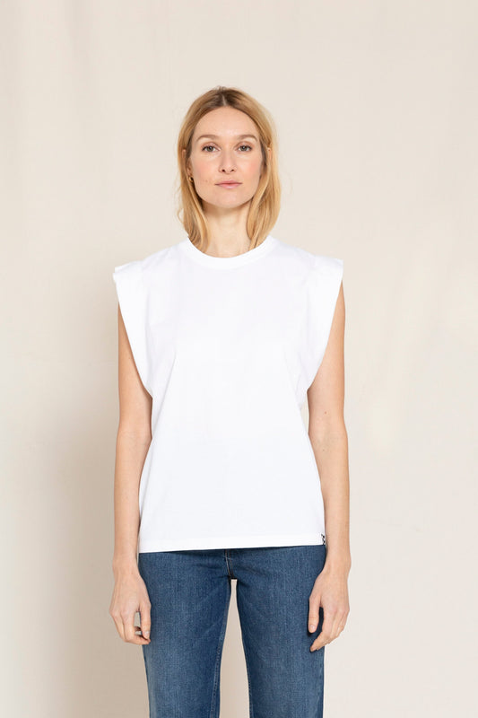 SC 003 White - Sleeveless T Shirt | Women