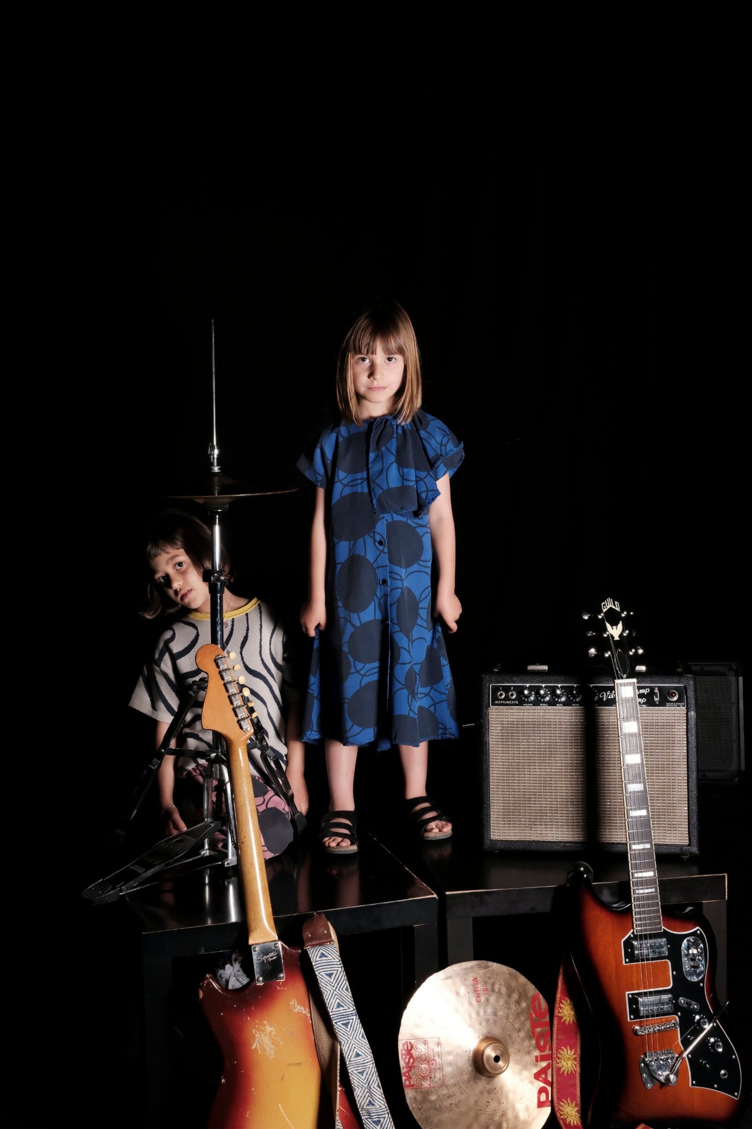 Amália Retro Flowers Blue Dresses Wolf & Rita 