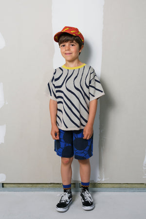 Anselmo Retro Flowers Blue SHORTS Wolf & Rita 