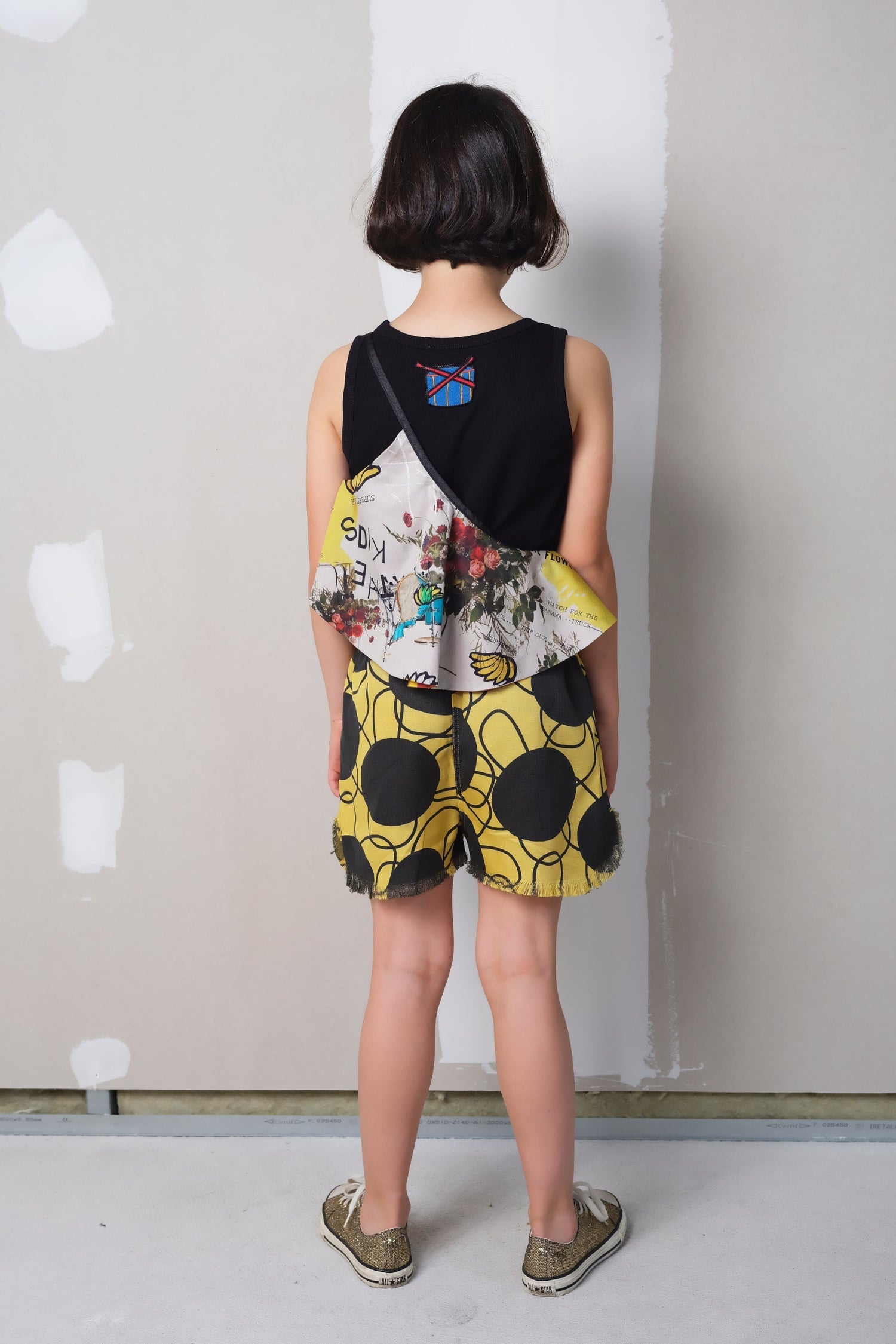 Augusto Retro Flowers Yellow SHORTS Wolf & Rita 