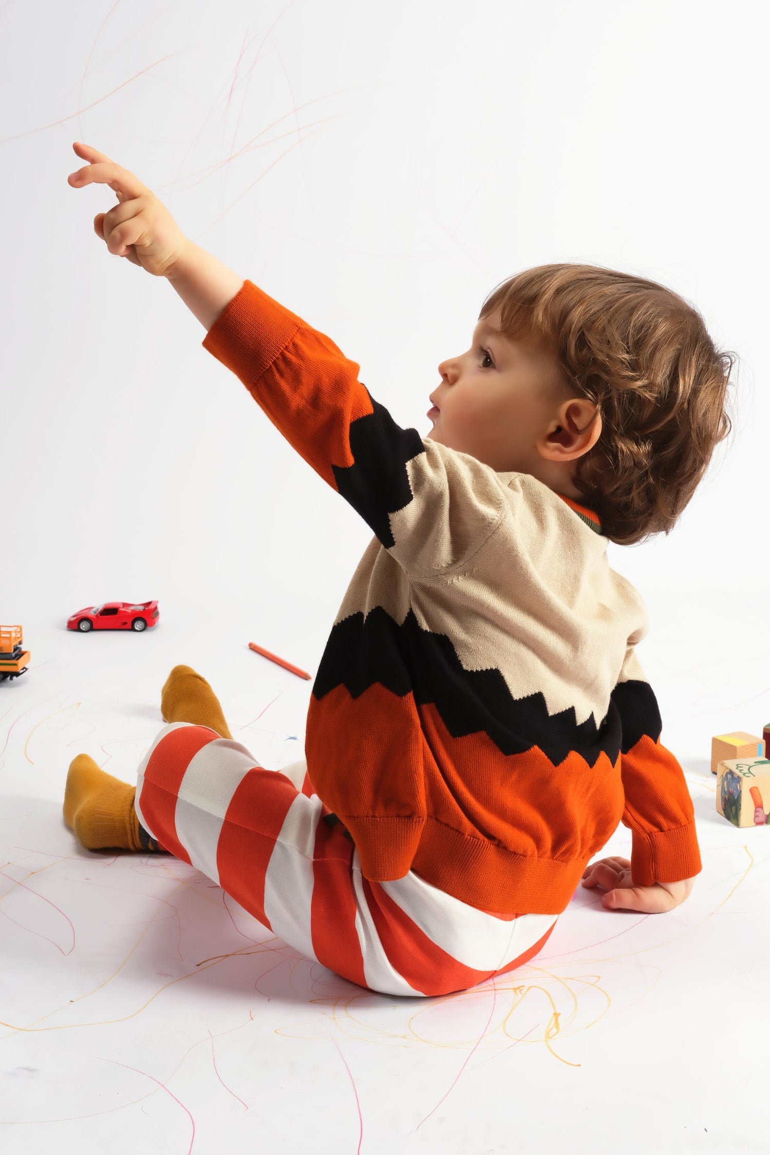 Samuel Zig Zag Orange CARDIGAN Wolf & Rita 