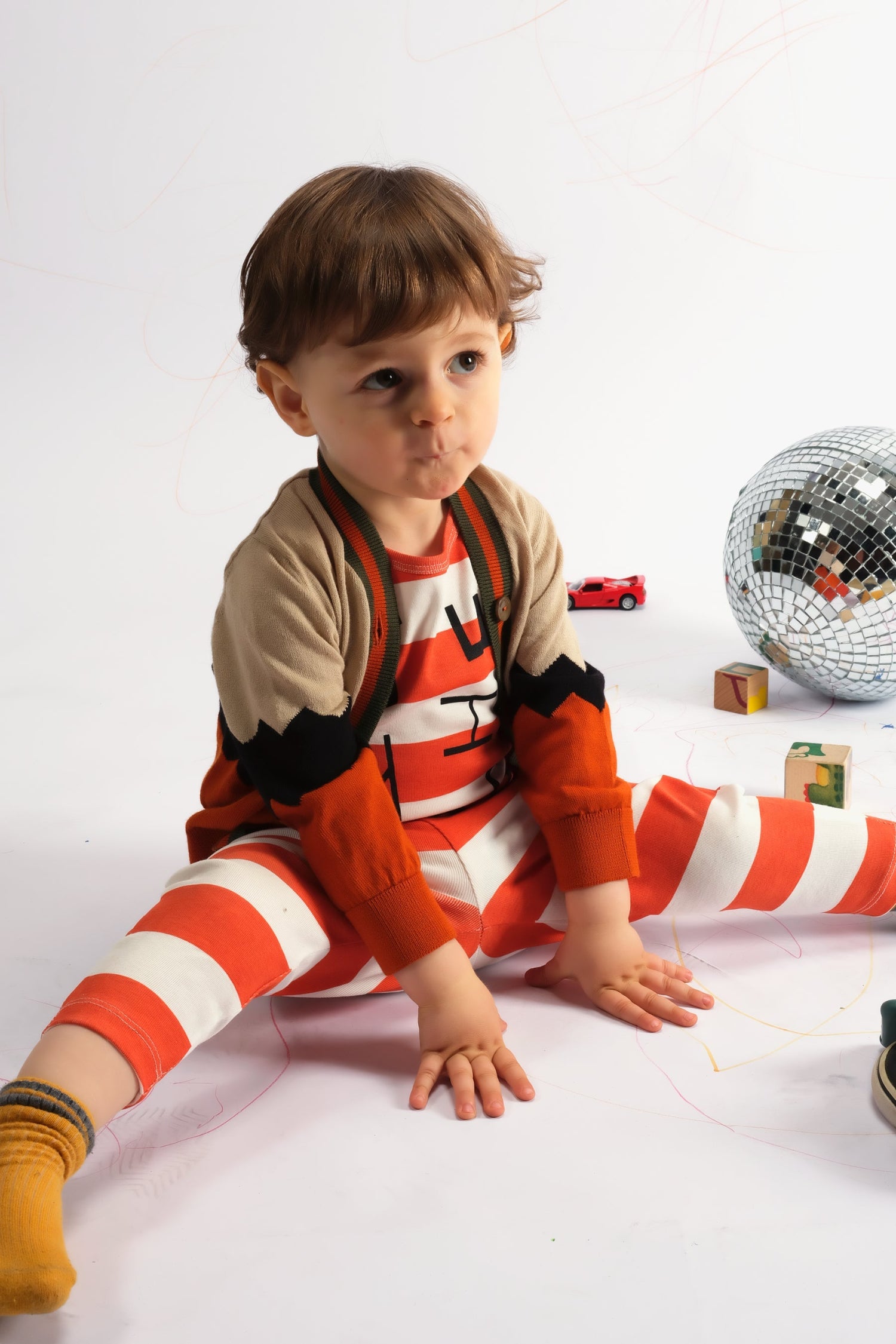 Samuel Zig Zag Orange CARDIGAN Wolf & Rita 