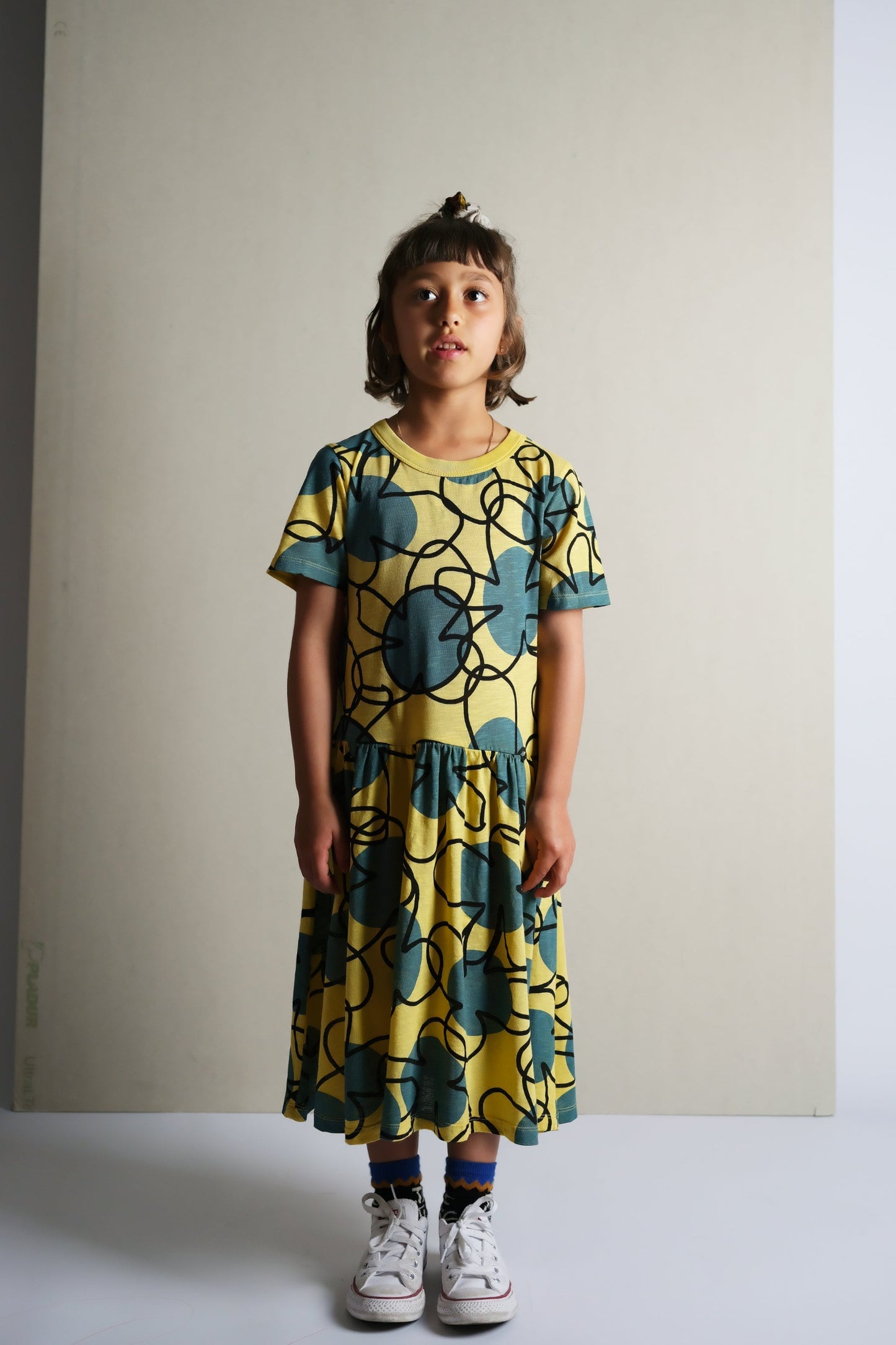 Jacinta Retro Flowers Yellow DRESS Wolf & Rita 