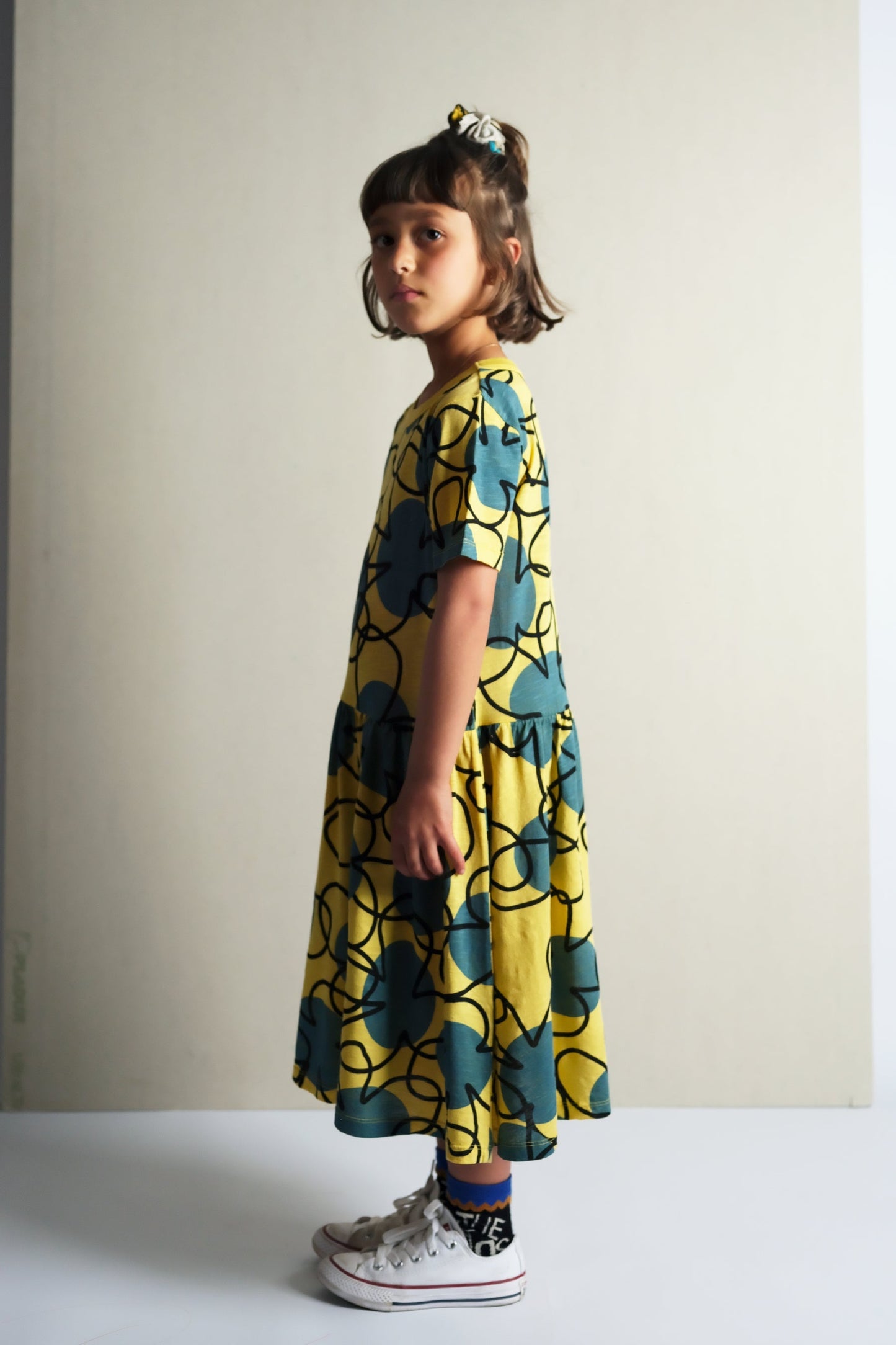 Jacinta Retro Flowers Yellow DRESS Wolf & Rita 