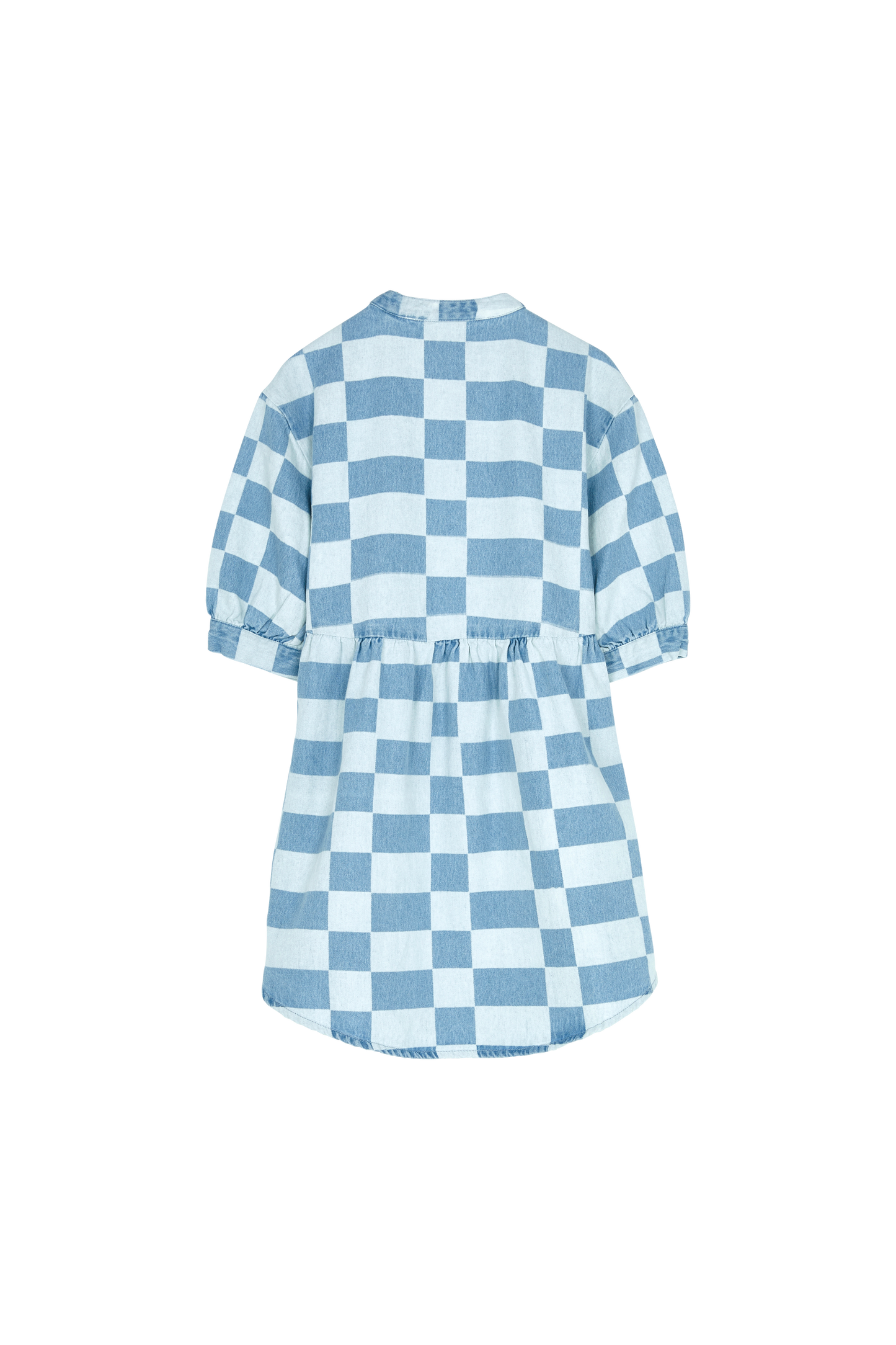 SWING Blue Denim Checkers - Short Sleeve Shirt Dress | Women