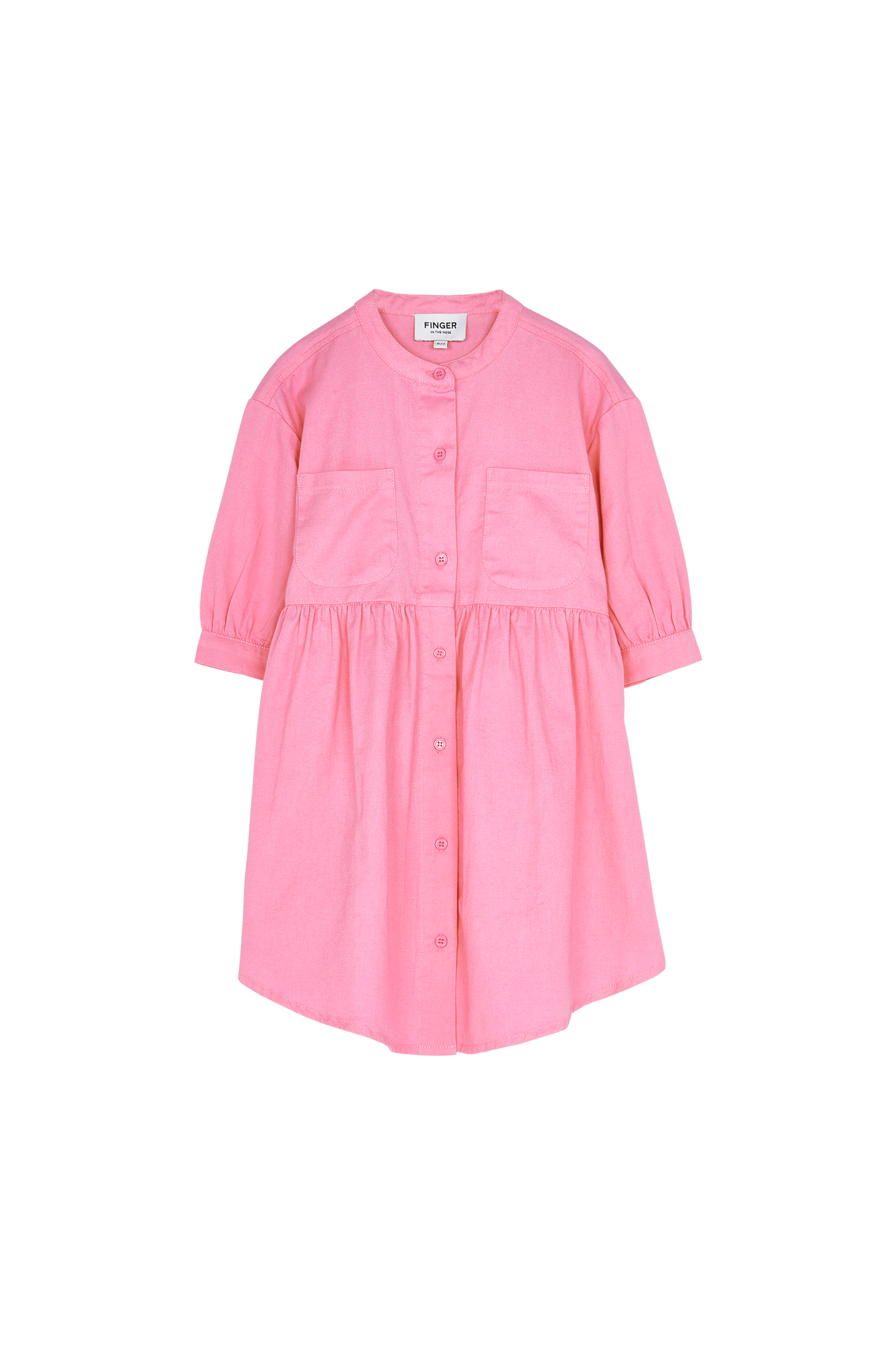 SWING Fluo Pink - Short Sleeve Shirt Dress