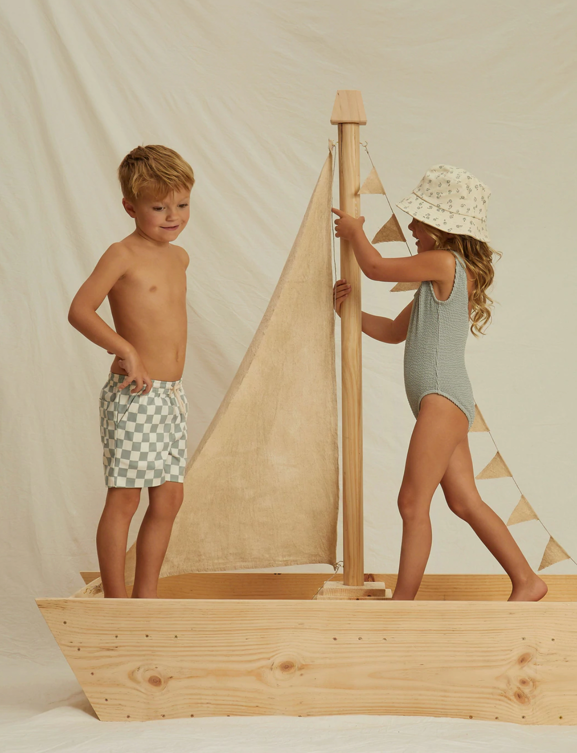 Boardshort light blue check