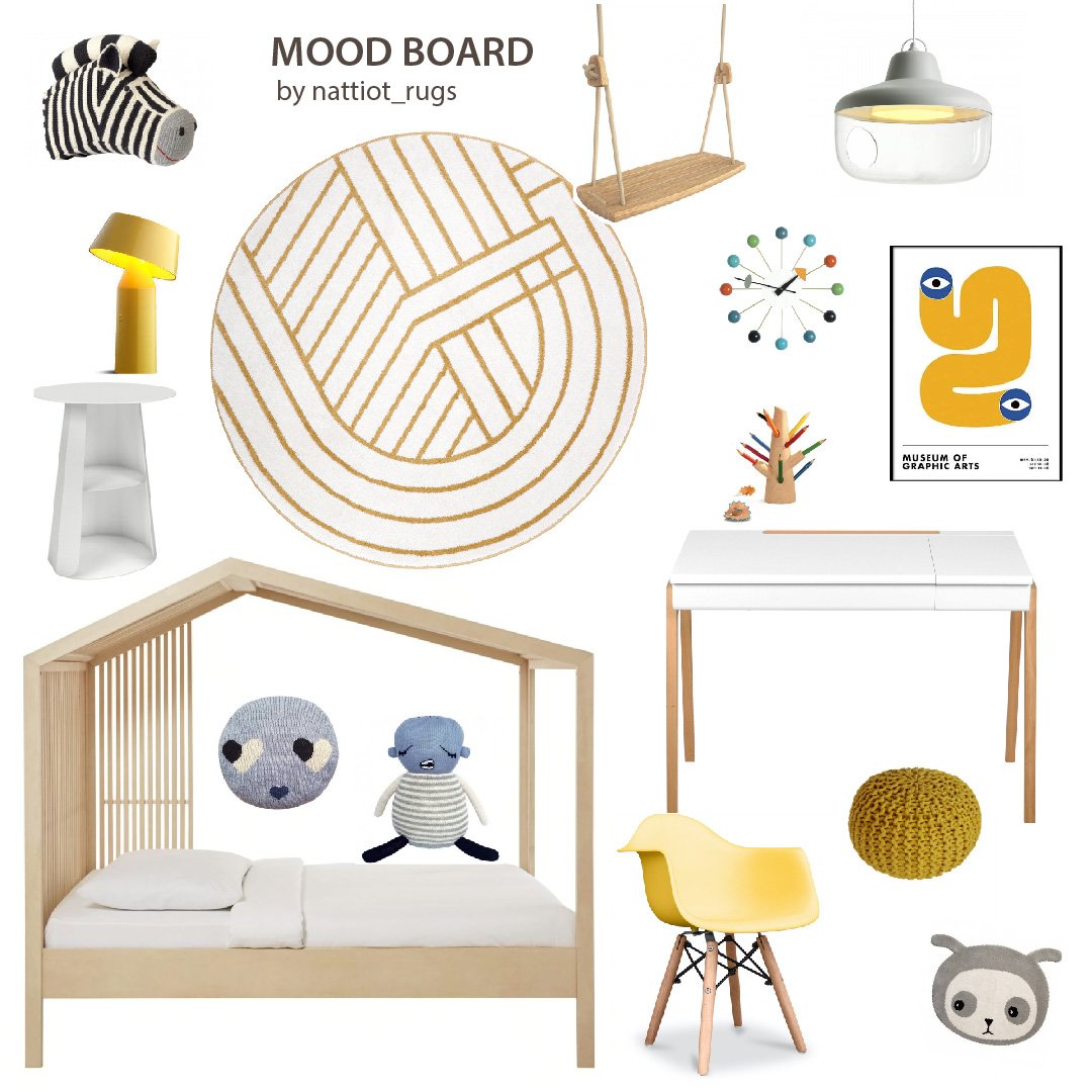 Luisa M Geometric round carpet