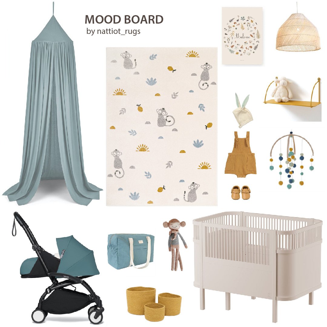 Little Wild Monkey Honey L Children's Carpet