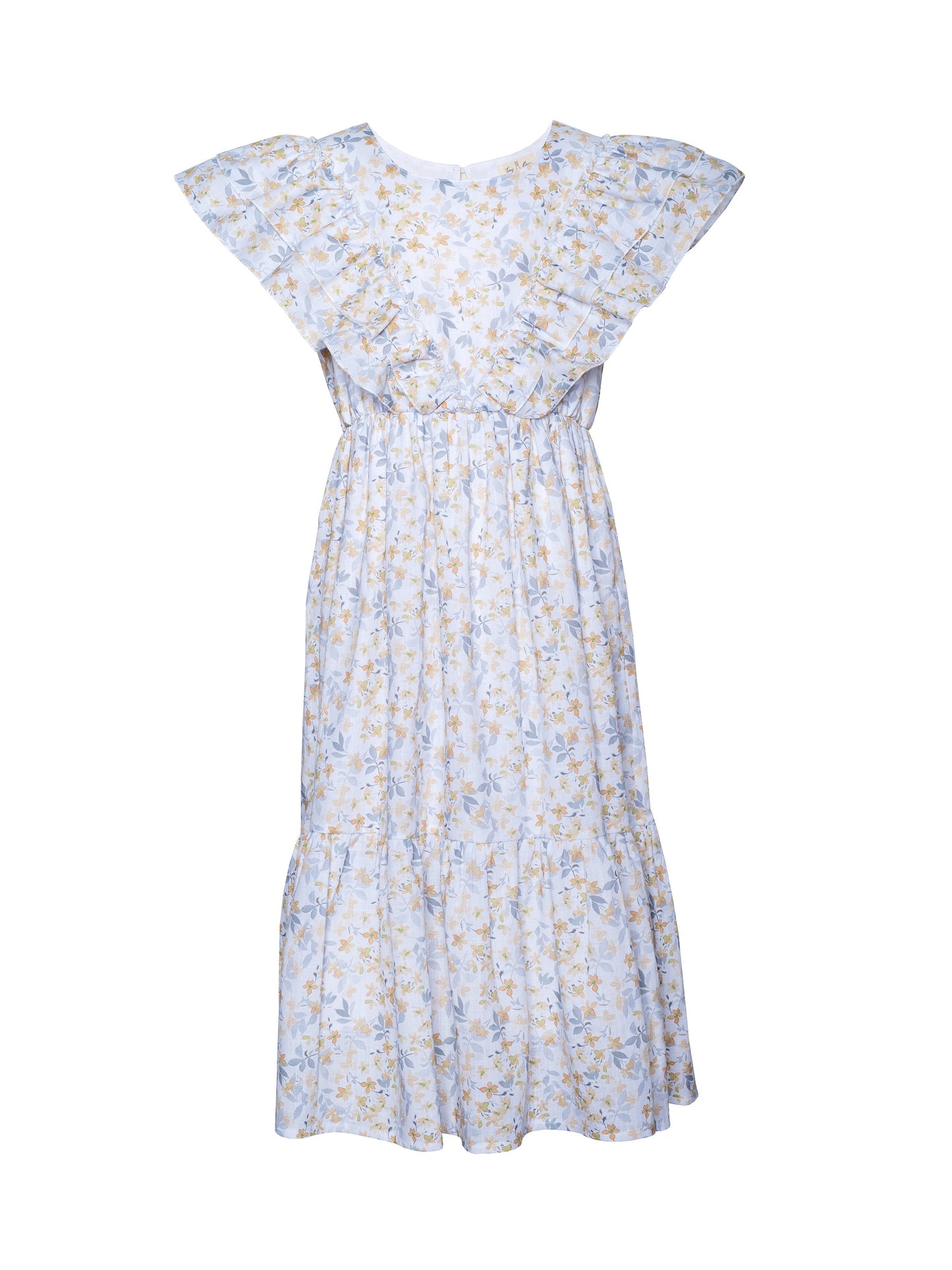 Dress with flower print and frills Dresses Tiny Bunny 