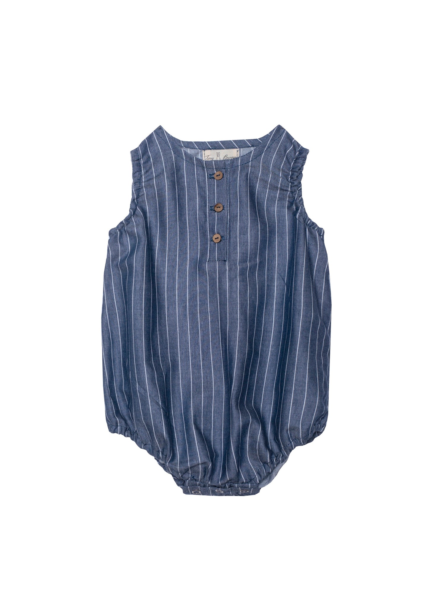 Babies blue striped romper Baby Grows Tiny Bunny 