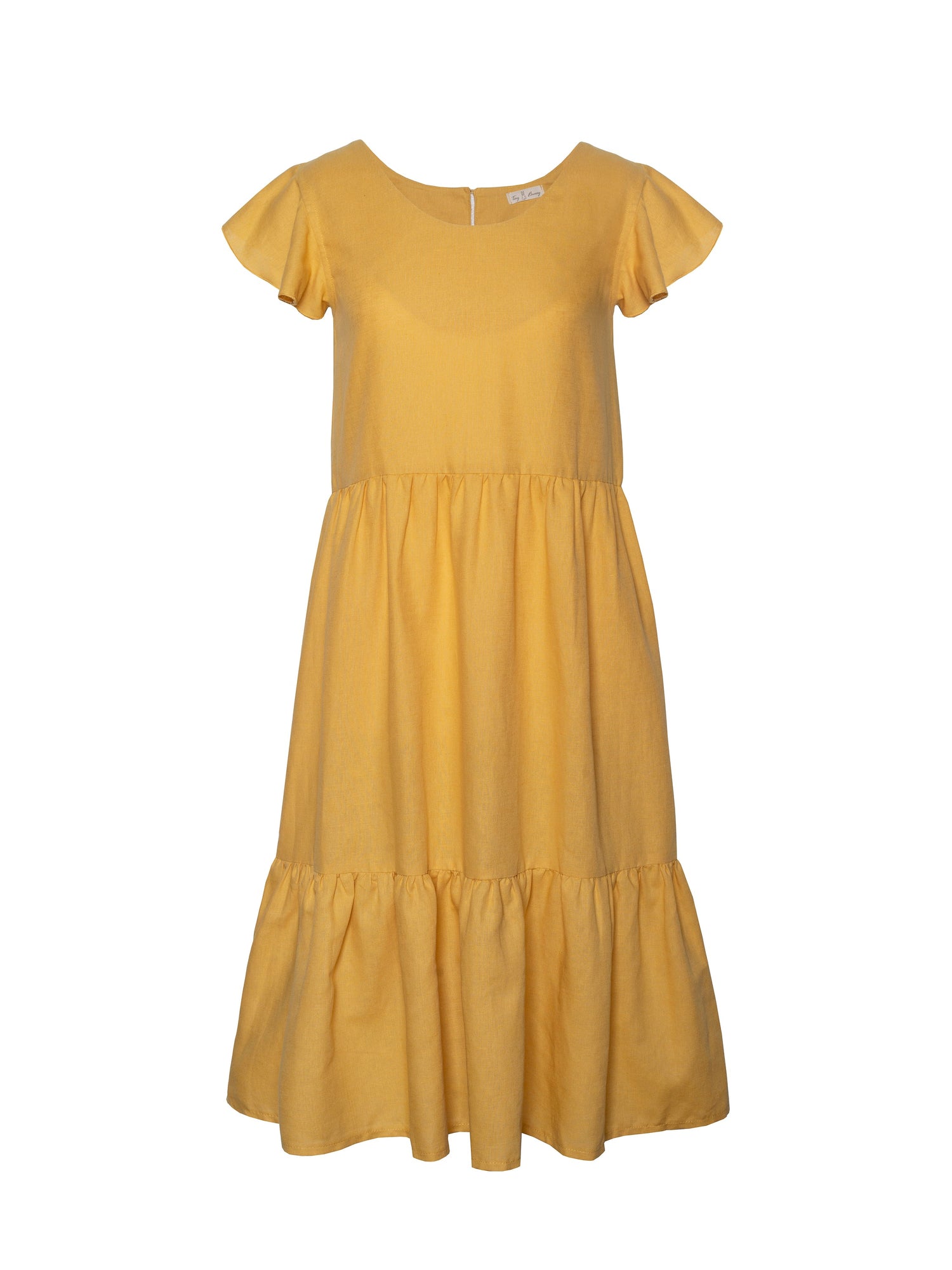Yellow linen blend dress Dresses Tiny Bunny 