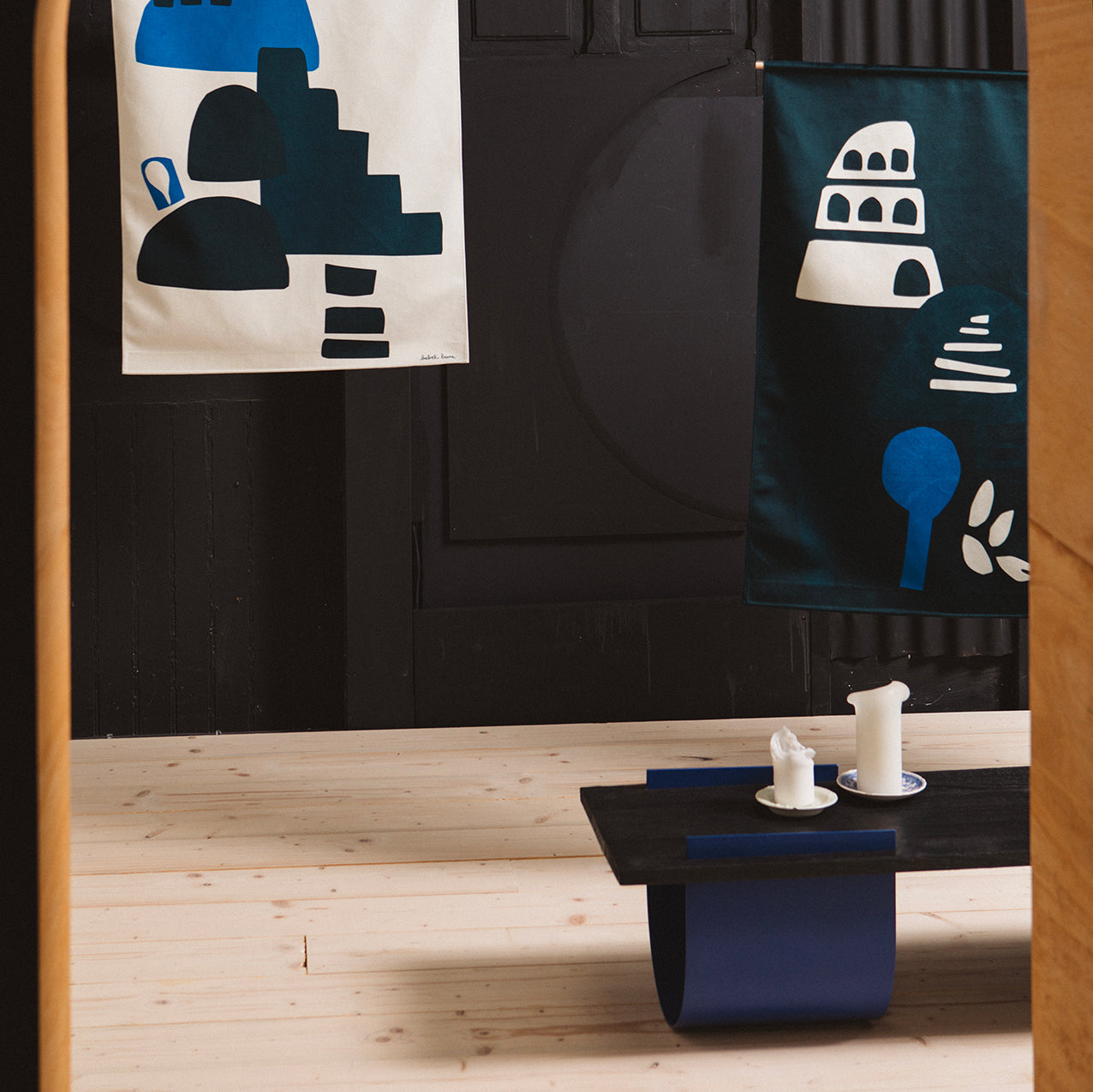 Wall Hanging Babylone Blue Wallart Babel Brune 