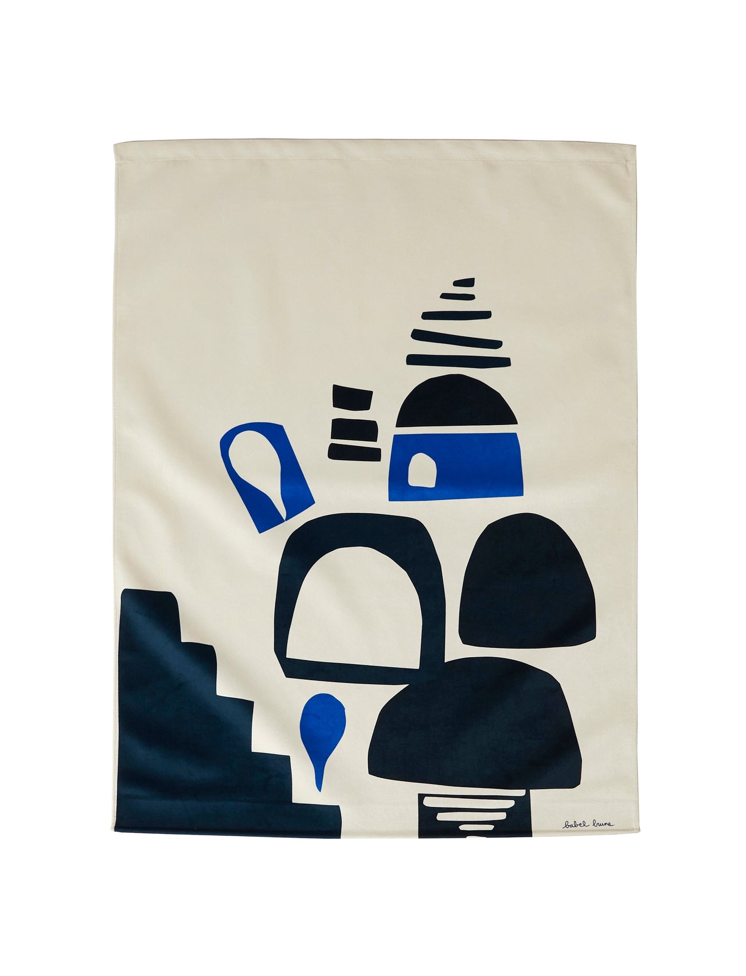 Wall Hanging Babylone Blue Village Wallart Babel Brune 