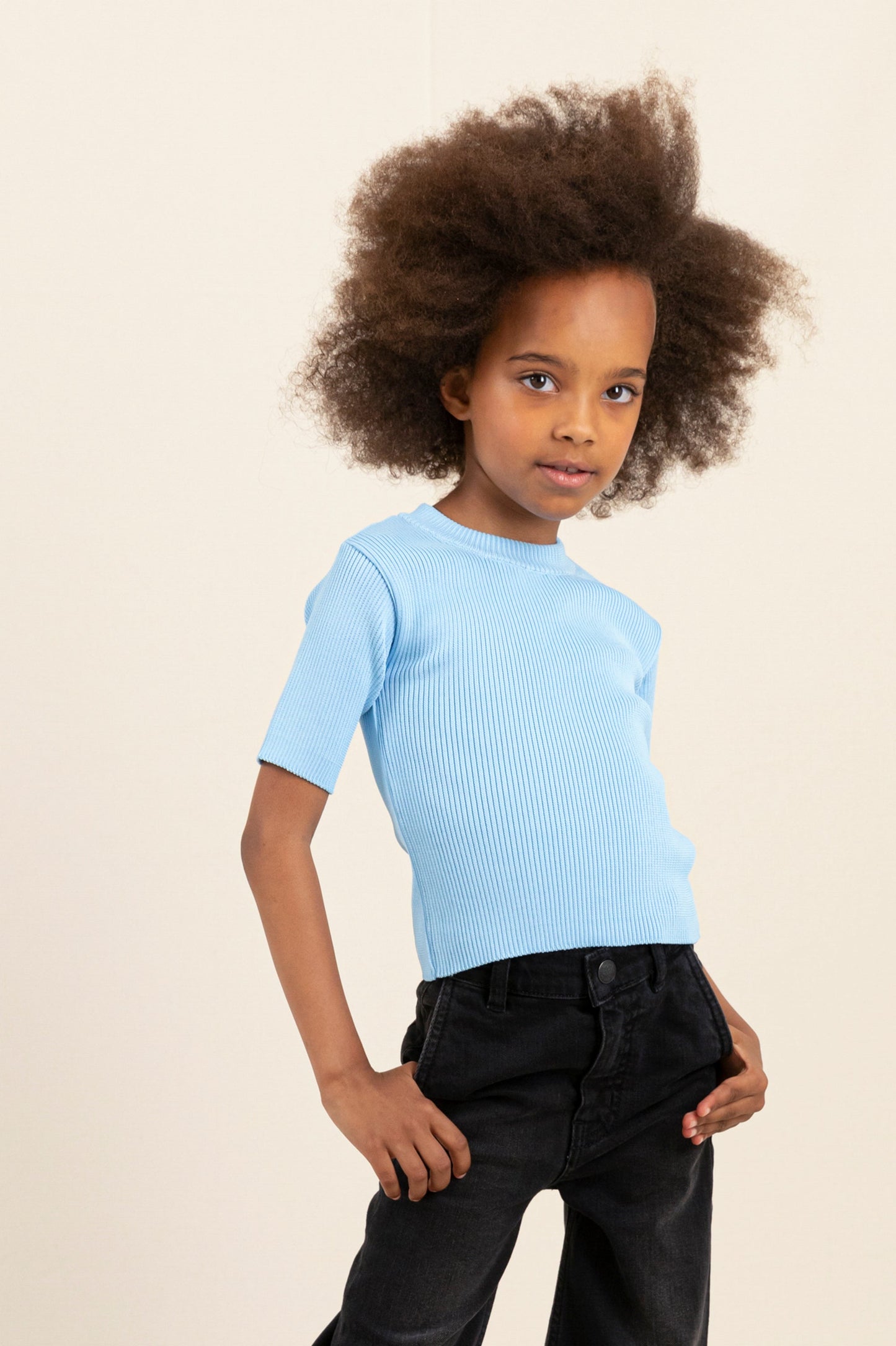 TRACY Dream Blue - Short Sleeve Jumper