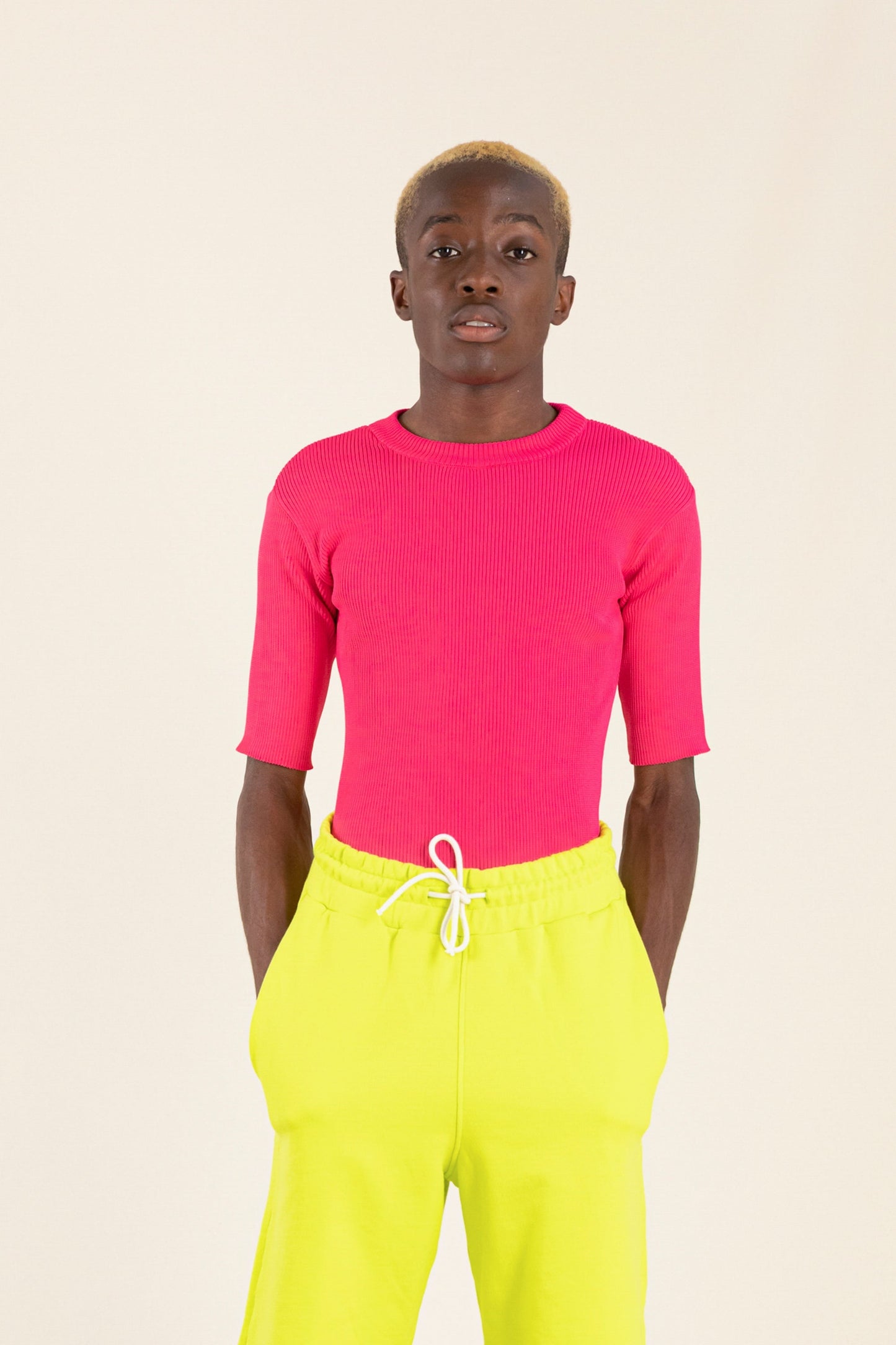 TRACY Fluo Pink - Short Sleeve Jumper | Women