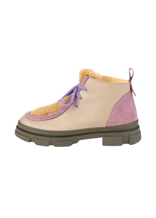 Wallabee Boots - Beige & Mauve Shoes Dulis Shoes 