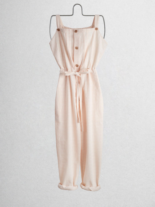 Soft peach textured jacks jumpsuit