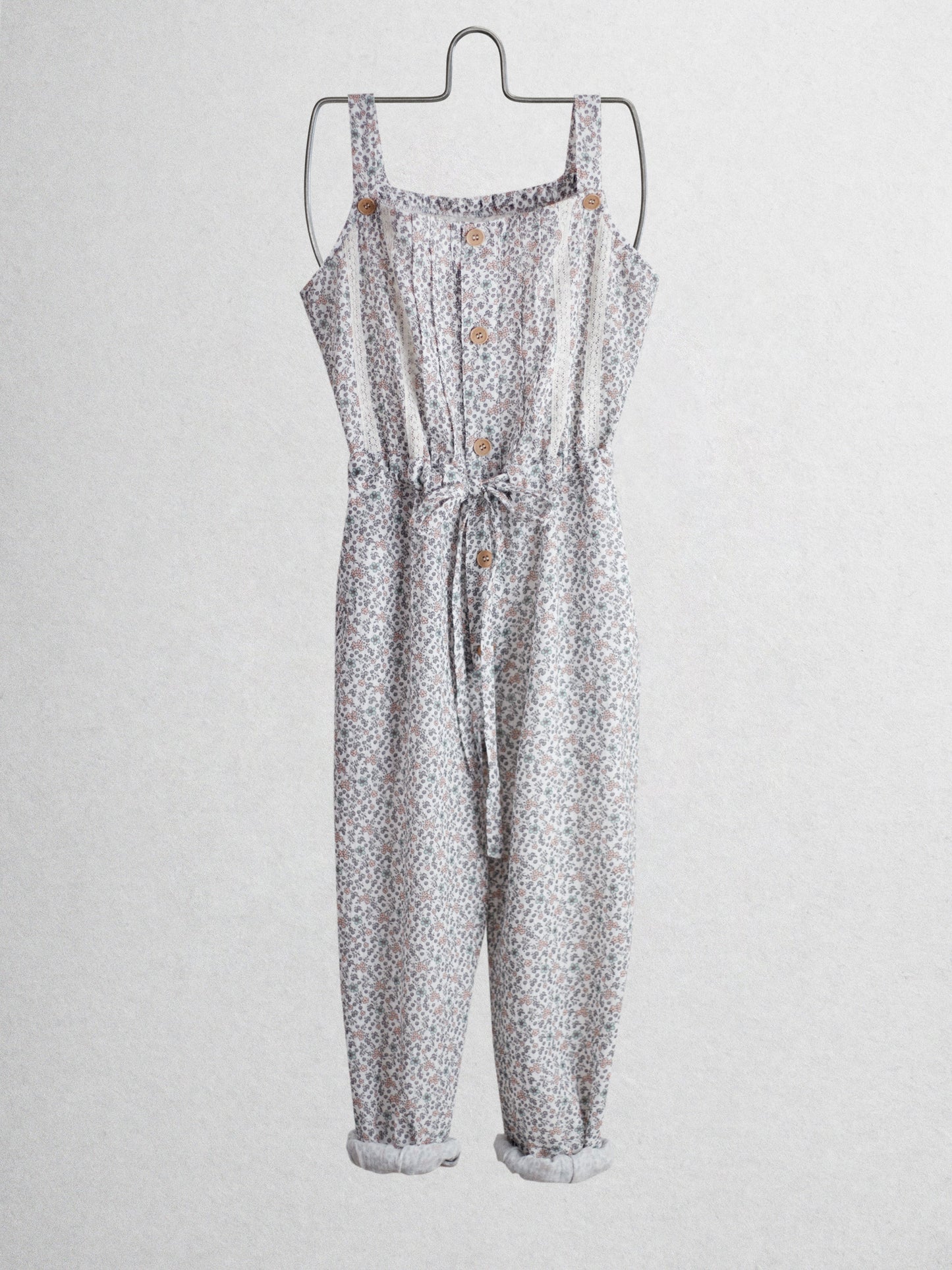 Floral muslin jacks jumpsuit