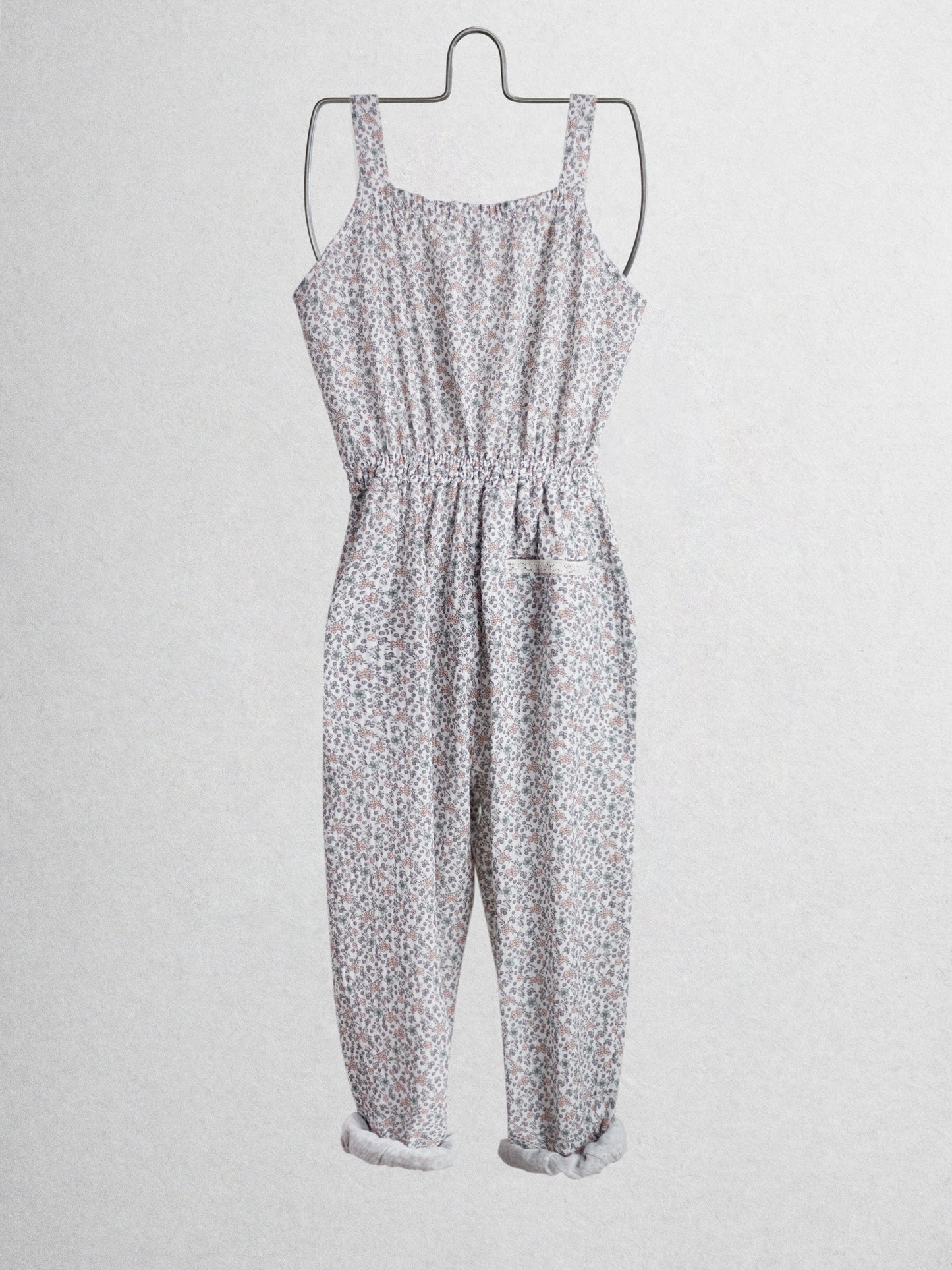 Floral muslin jacks jumpsuit