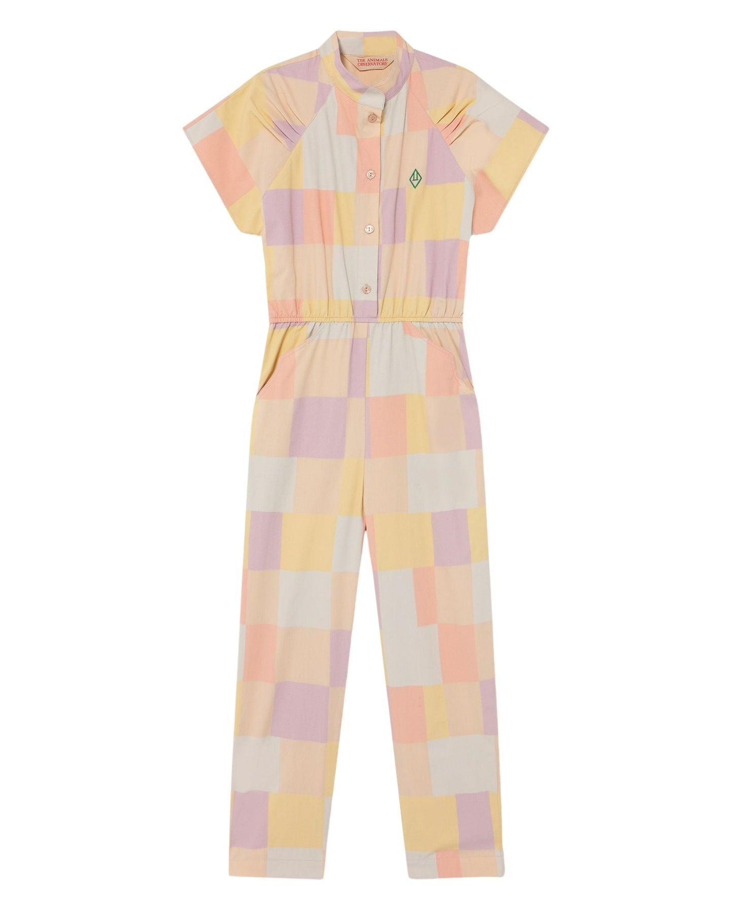 Grasshopper kids jumpsuit Beige cubes Jumpsuits The Animals Observatory 