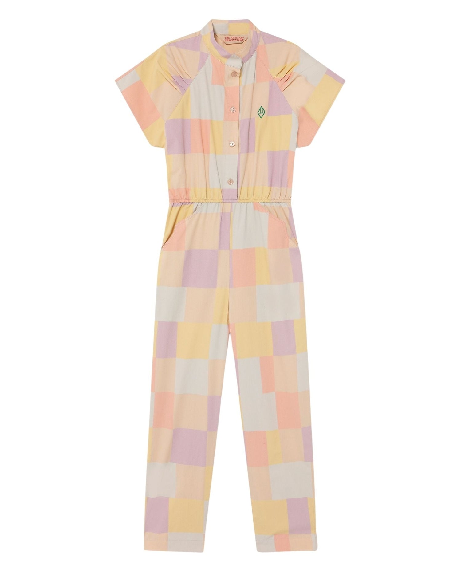 Grasshopper kids jumpsuit Beige cubes Jumpsuits The Animals Observatory 