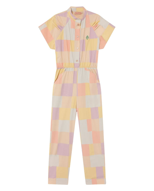 Grasshopper kids jumpsuit Beige cubes Jumpsuits The Animals Observatory 