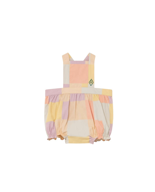 Meerkat baby jumpsuit Beige cubes Baby Grows The Animals Observatory 