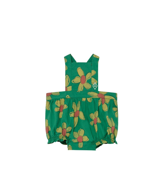 Meerkat baby jumpsuit Green flowers Baby Grows The Animals Observatory 