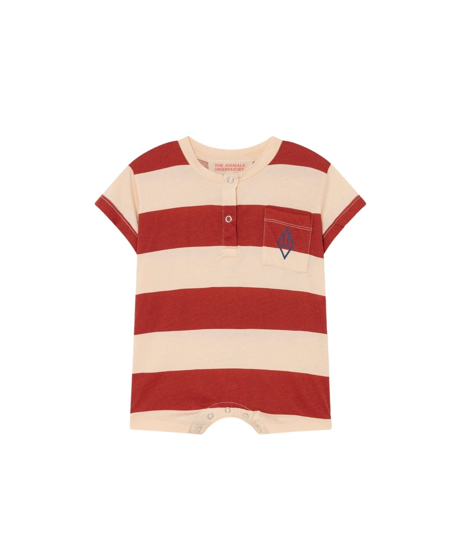 Rabbit baby jumpsuit Beige Stripes Baby Grows The Animals Observatory 