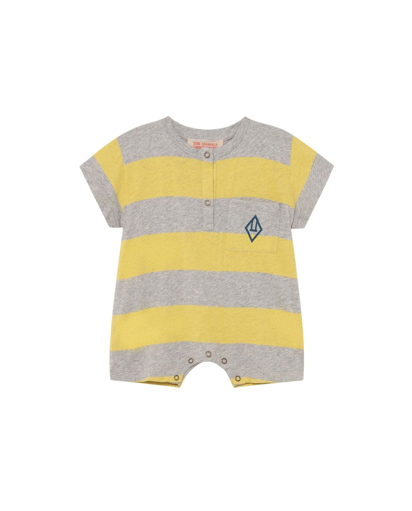 Rabbit baby jumpsuit Grey Stripes Baby Grows The Animals Observatory 