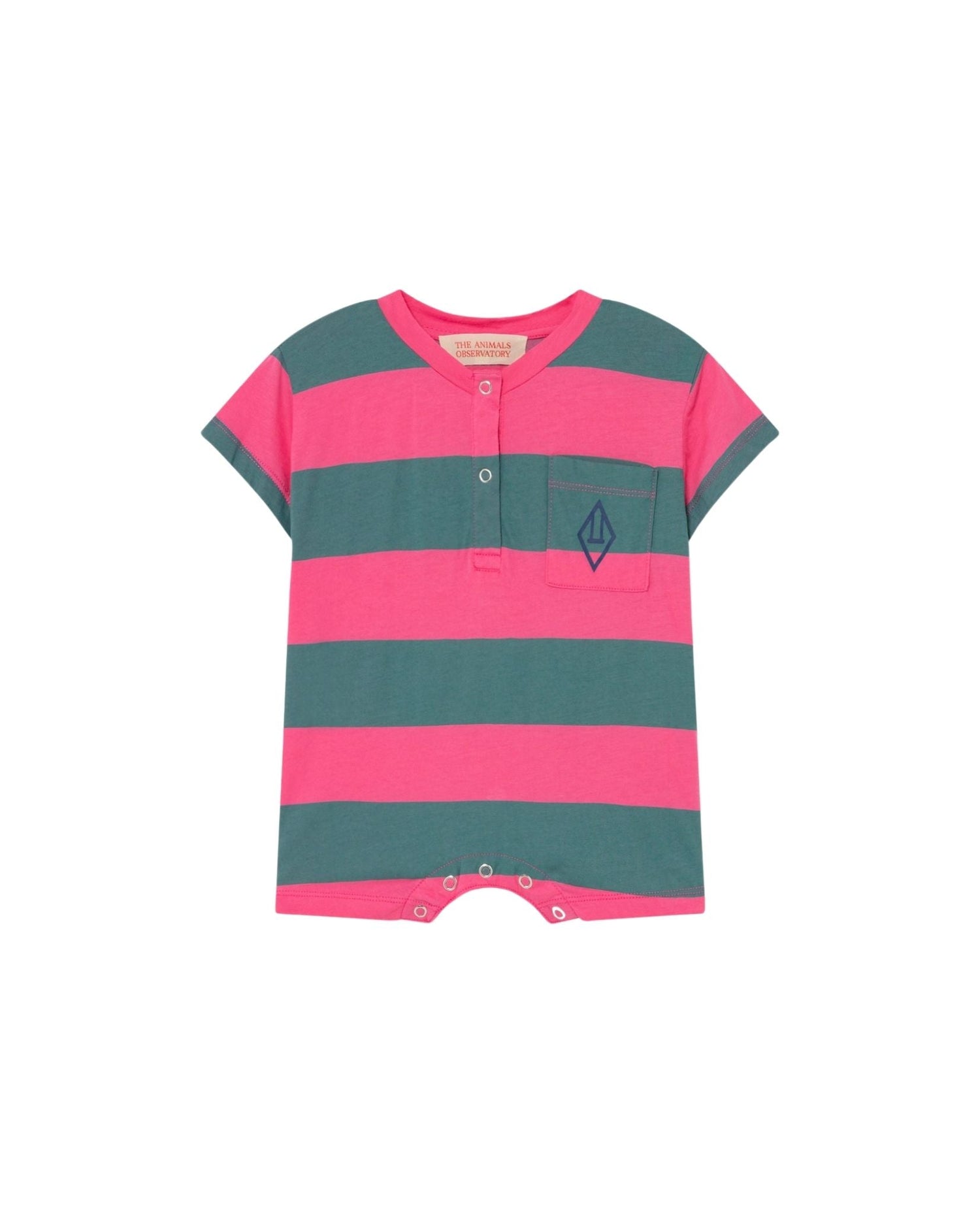 Rabbit jumpsuit Pink Stripes Baby Grows The Animals Observatory 