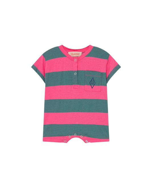 Rabbit jumpsuit Pink Stripes Baby Grows The Animals Observatory 