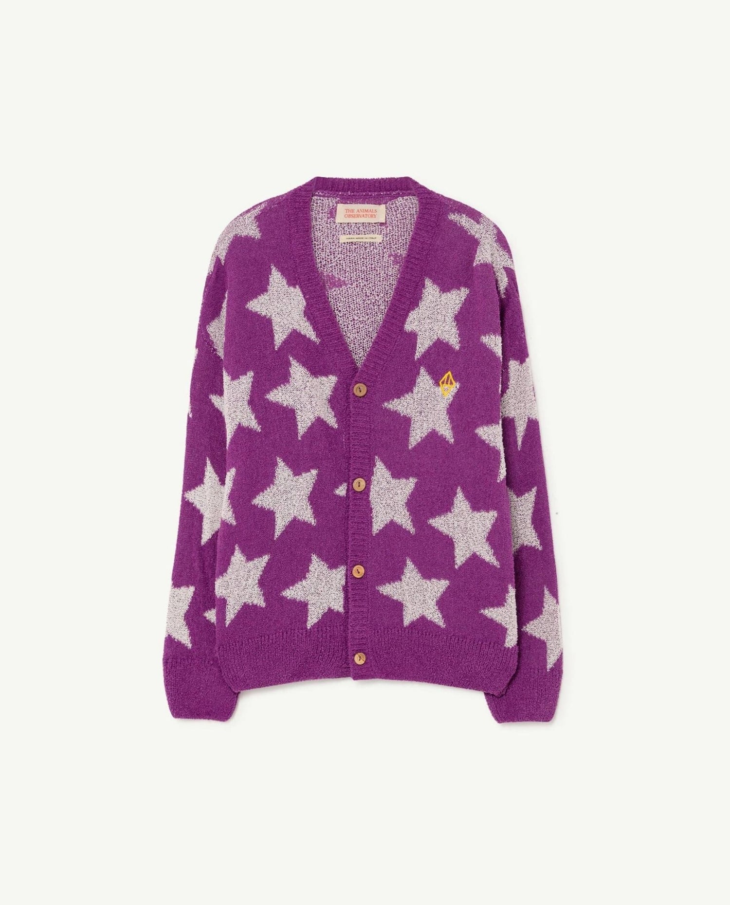 Stars racoon cardigan Purple Knitwear The Animals Observatory 