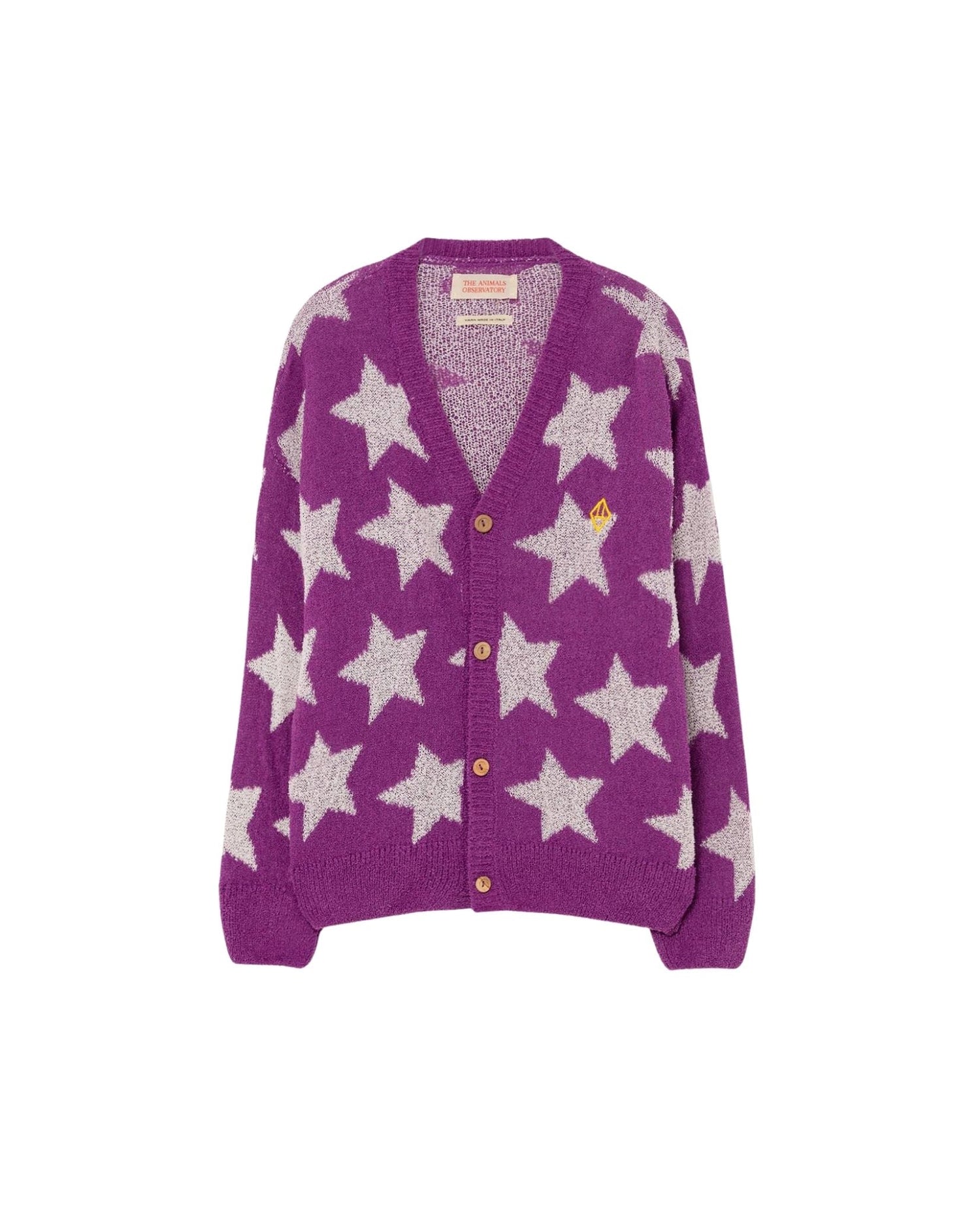 Stars racoon cardigan Purple Knitwear The Animals Observatory 