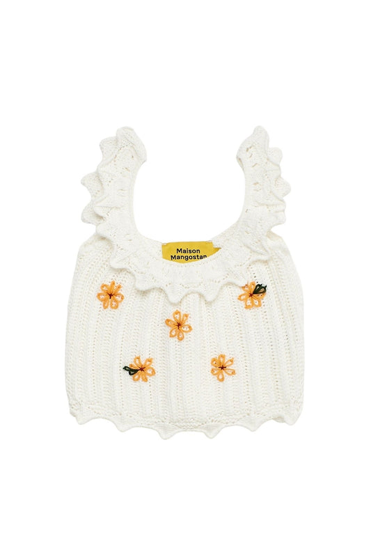 Crochet Top White Tops Maison Mangostan 