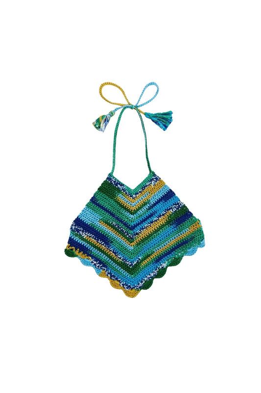 Multicolor Crochet Top Blue Tops Maison Mangostan 