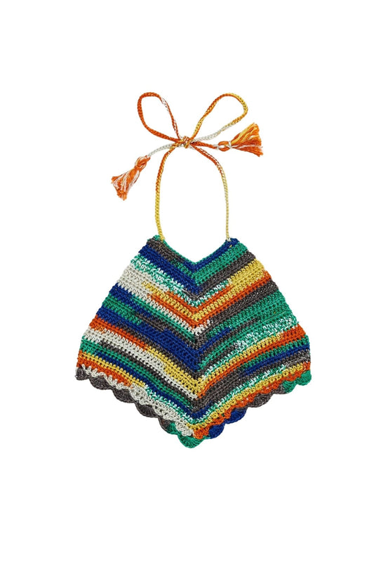 Multicolor Crochet Top Green Tops Maison Mangostan 