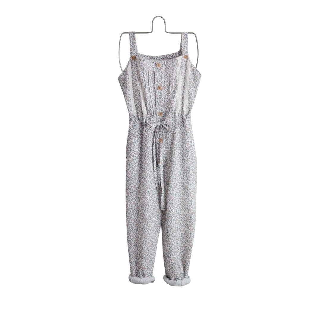 Floral muslin jacks jumpsuit