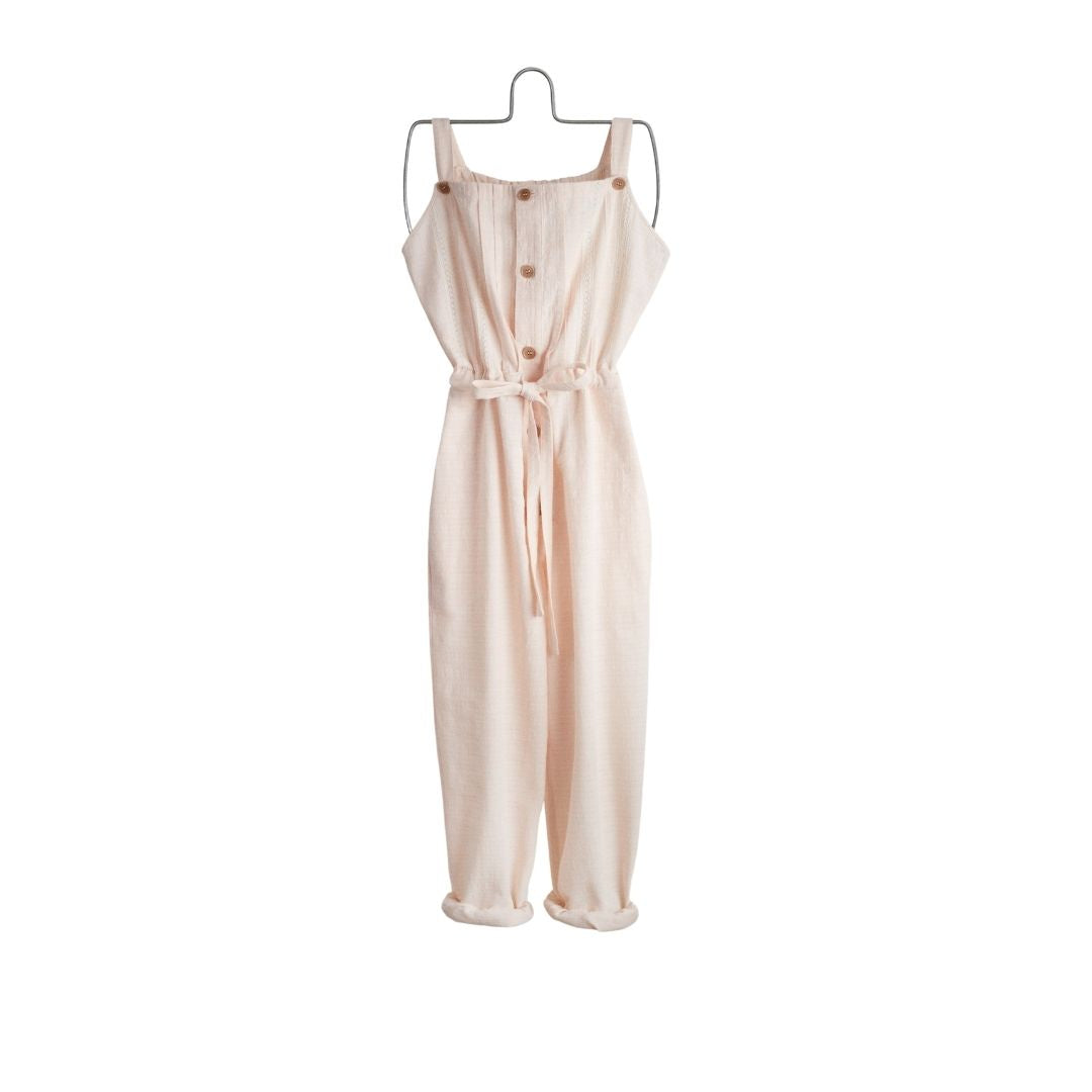 Soft peach textured jacks jumpsuit