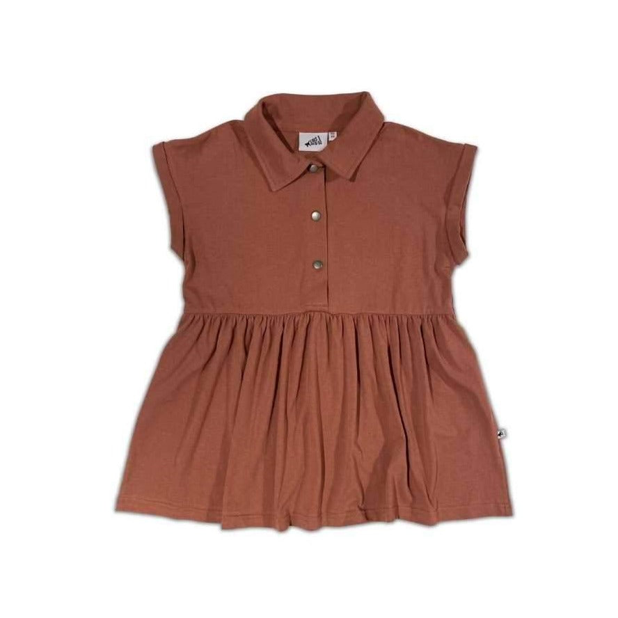Boxy Shirt Dress: Russet
