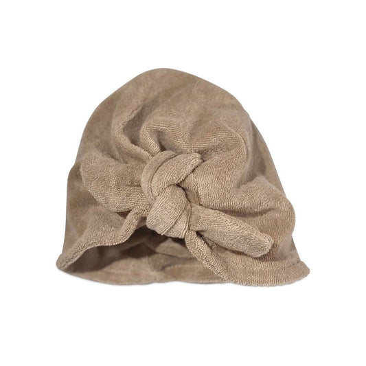 Towelling Baby Turban Hat: Beige