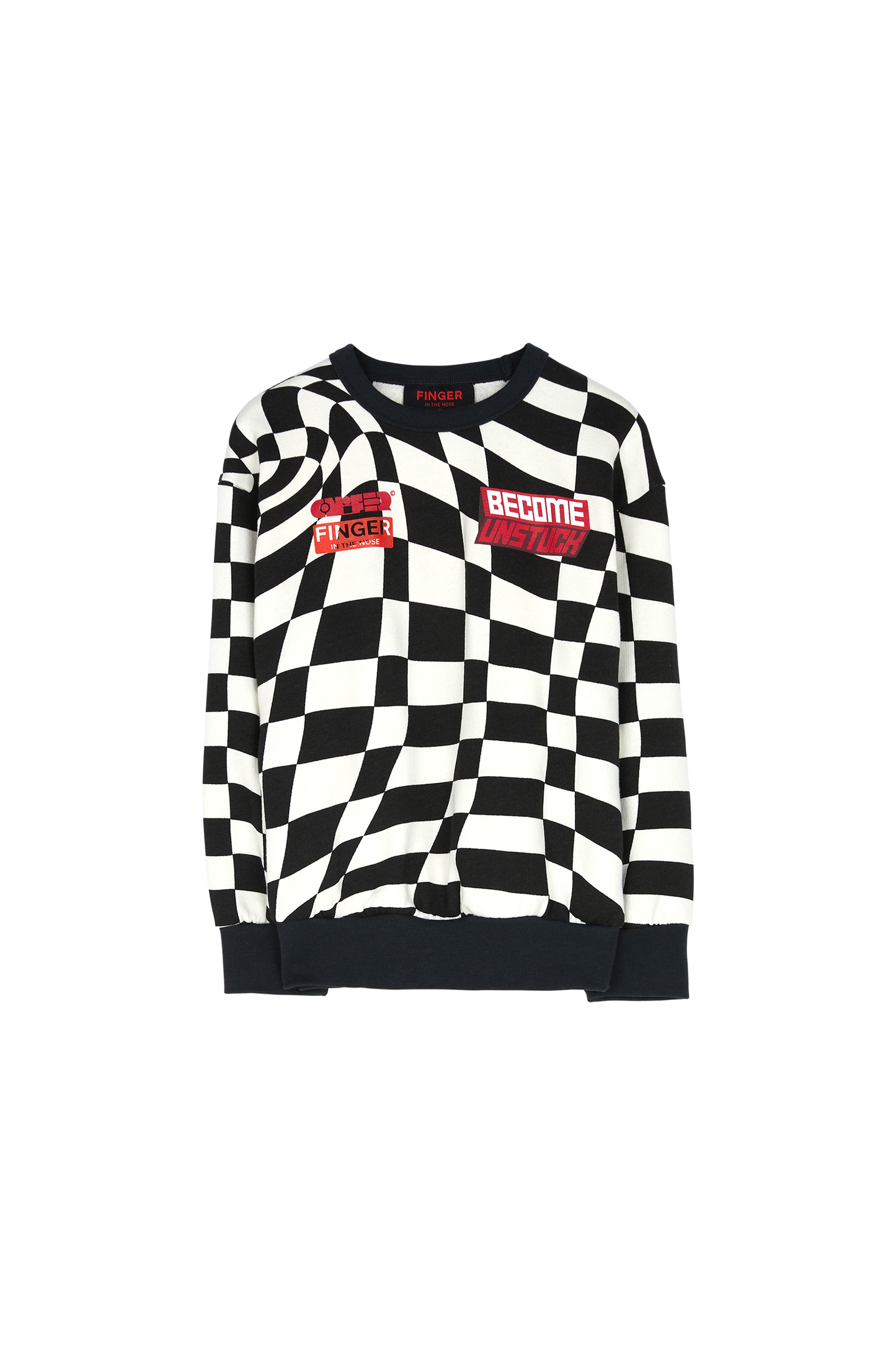 WAVE Black Twisted Checkers - Loose Sweater