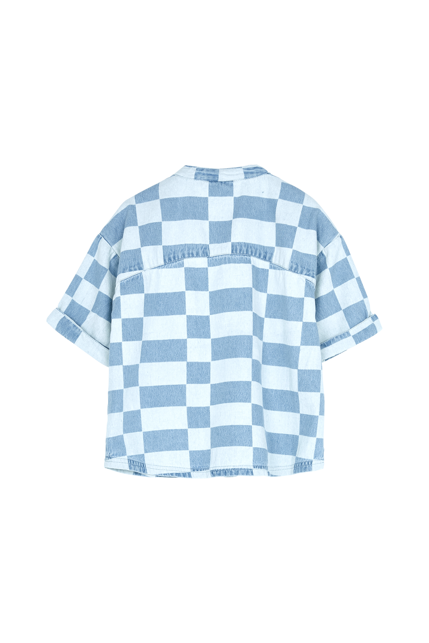 WONDER Blue Denim Checkers - Oversized Shirt