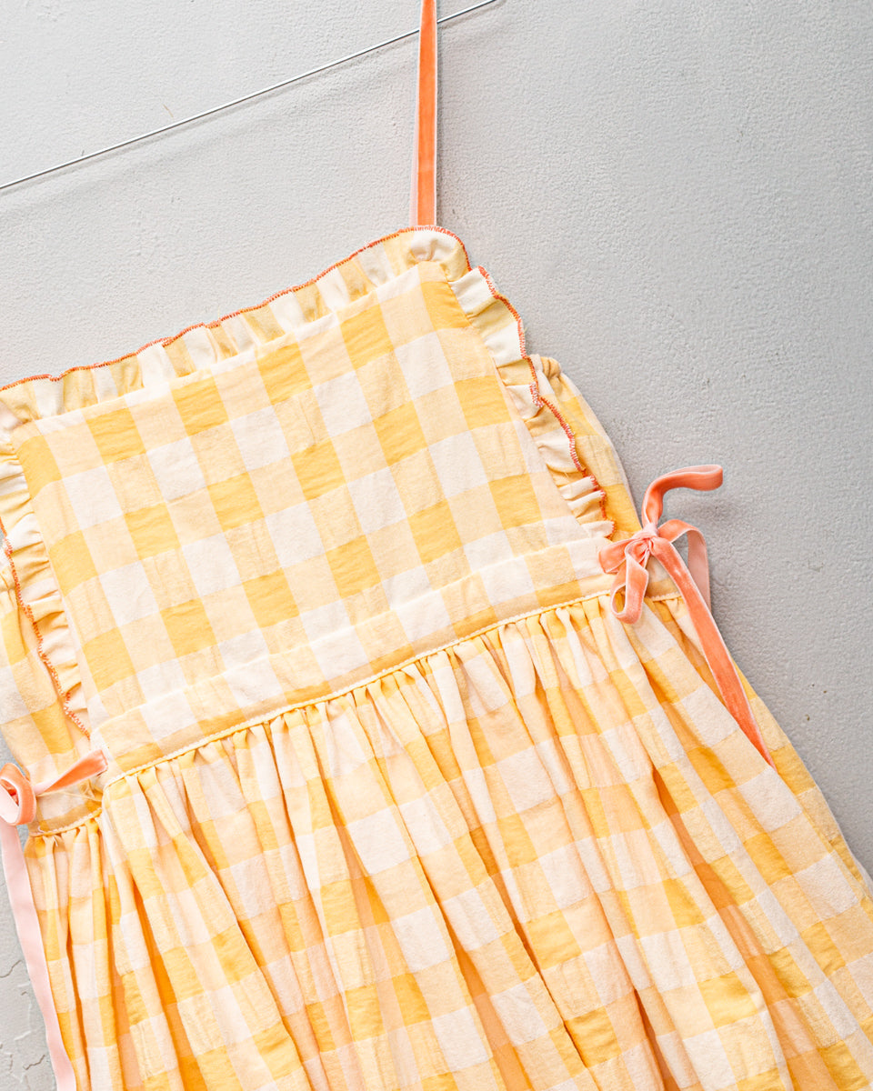Ada Dress in Vichy Yellow Dresses Cosmosophie 
